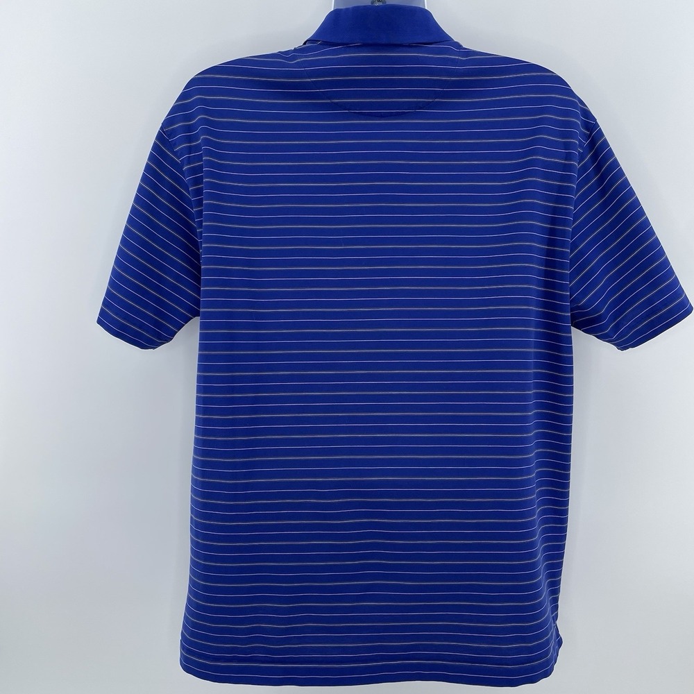 Tiger Woods Nike ‎ Polo XL Blue Stripe Fit Dry Golf Shirt TW Metal Tag Vintage - Picture 3 of 10